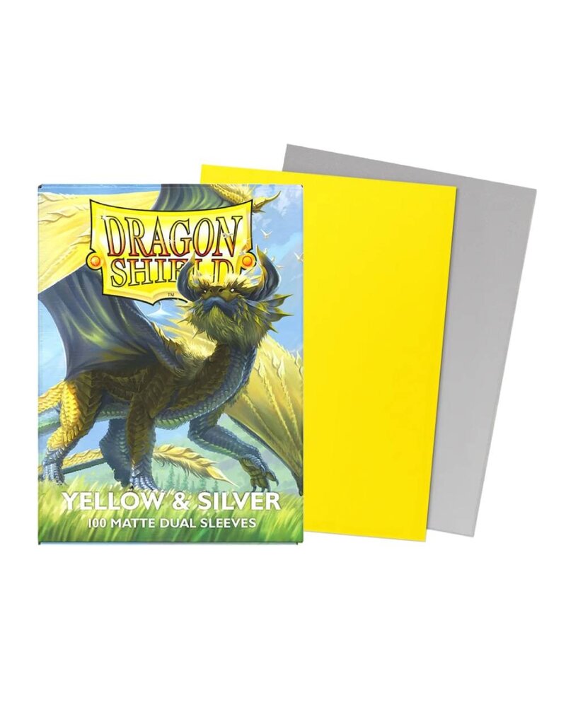 Arcane Tinmen Dragon Shield: Matte Dual Yellow & Silver (100)