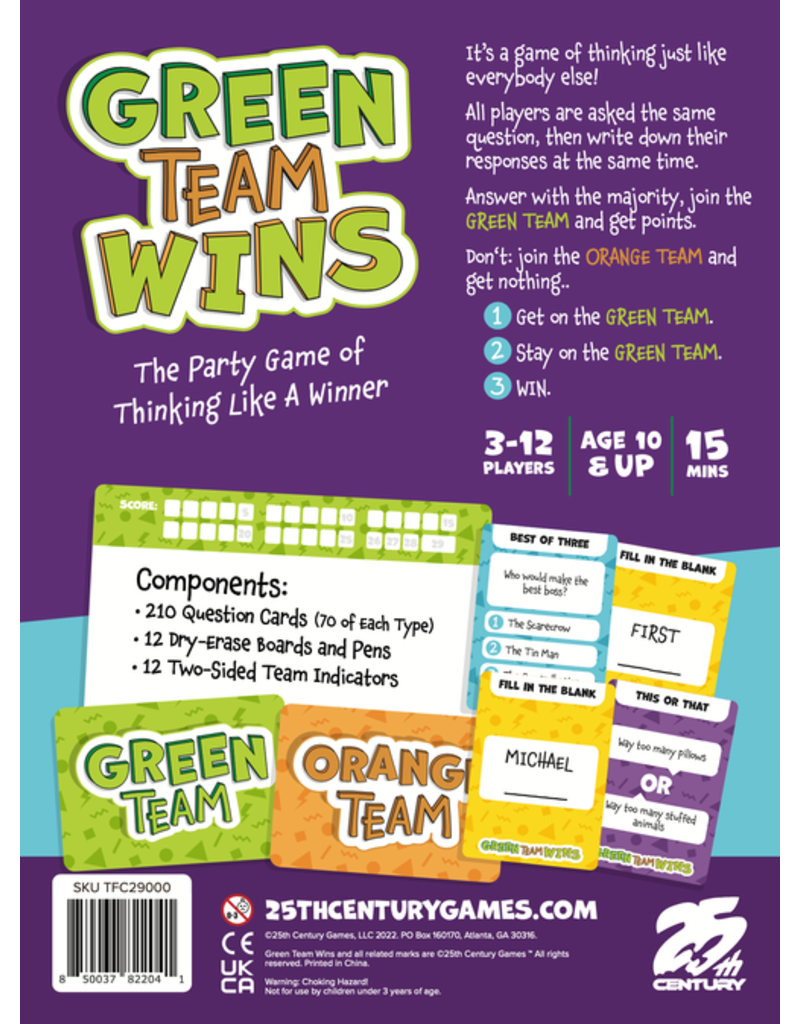 25th Century Green Team Wins