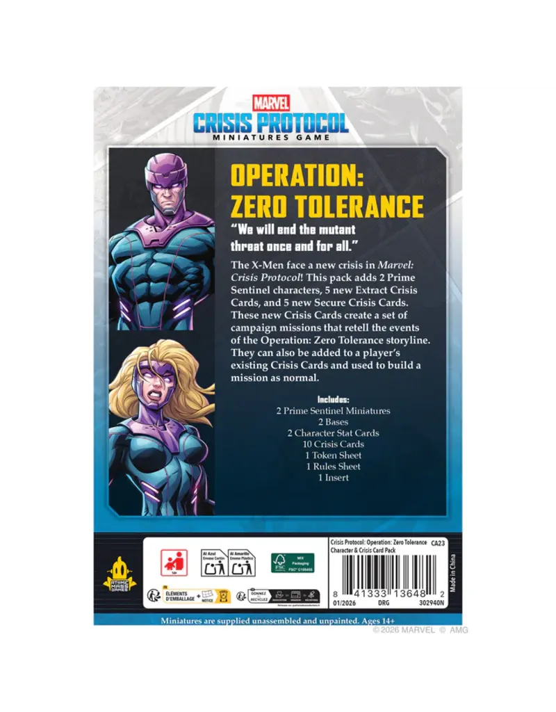 Atomic Mass Games Marvel Crisis Protocol- Operation: Zero Tolerance Character/Crisis Card Pack