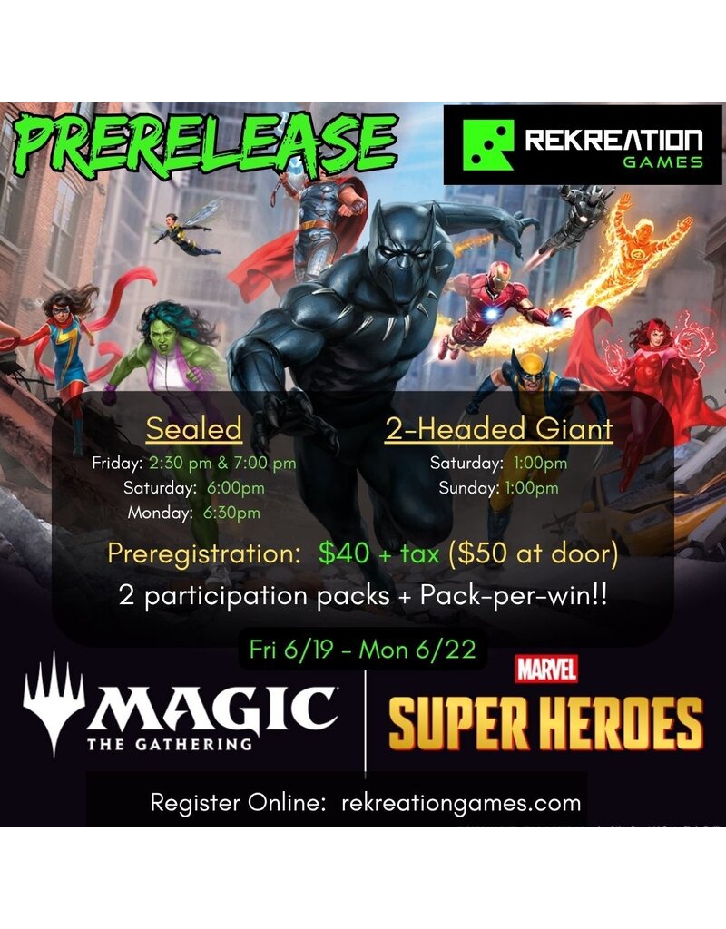 Wizards of the Coast MTG: Marvel Super Heroes SEALED Pre-Release Friday 06/19 @7:00PM