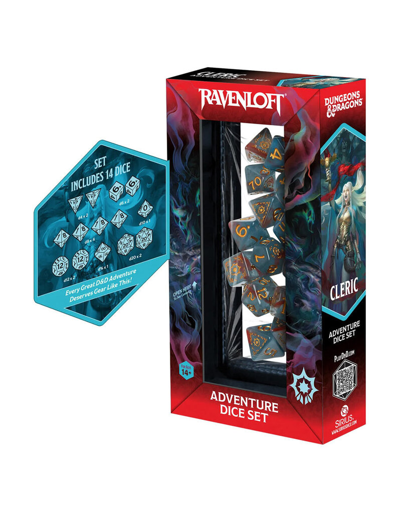 Wizards of the Coast D&D Adventure Dice Set: Cleric- Light Blue/Red