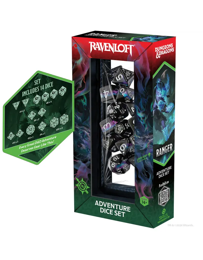 Wizards of the Coast D&D Adventure Dice Set: Ranger- Black/Blue