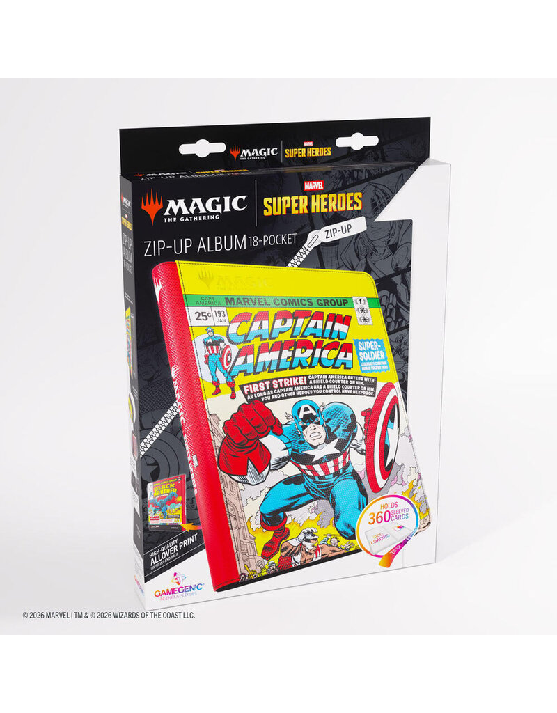 Wizards of the Coast MTG - Marvel Super Heroes Zip-up Binder 18-Pocket - Captain America/Black Panther