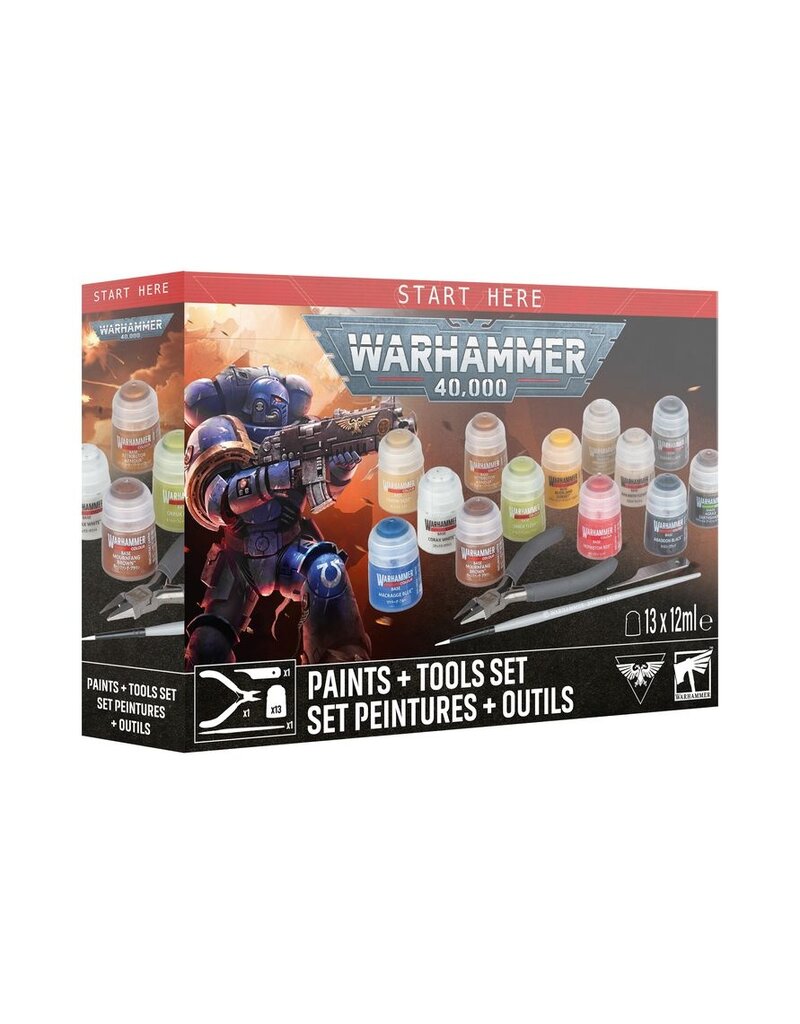 Games Workshop Warhammer 40K: Paints + Tools Set