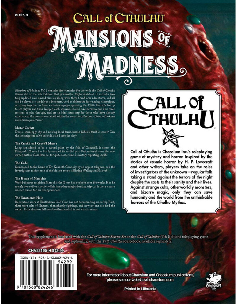 Chaosium Call of Cthulhu: Mansions of Madness