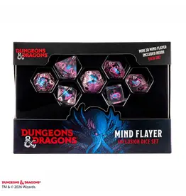 FanRoll by Metallic Dice Games DND Monsters - Resin Inclusion Dice Set - Mind Flayer