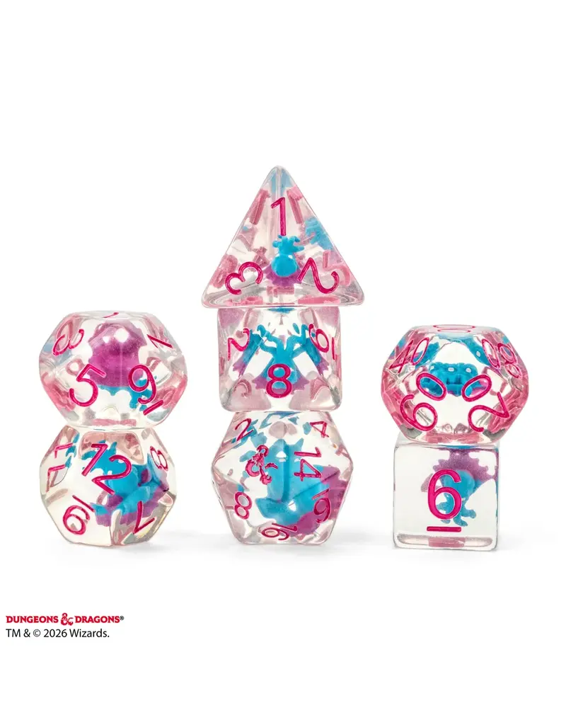 FanRoll by Metallic Dice Games DND Monsters - Resin Inclusion Dice Set - Mind Flayer