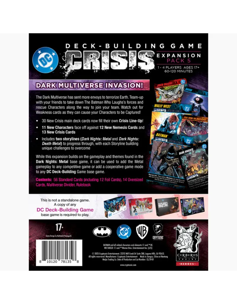 Cryptozoic DC Comics Deckbuilding Game DBG:  Crisis Pack 5 - Death Metal Expansion