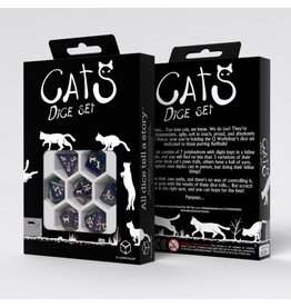 Q Workshop Cats Dice: 7-Die Set- Mittens