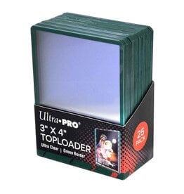 Ultra Pro Ultra  Pro Toploader:  3" x 4" Green Border (25)