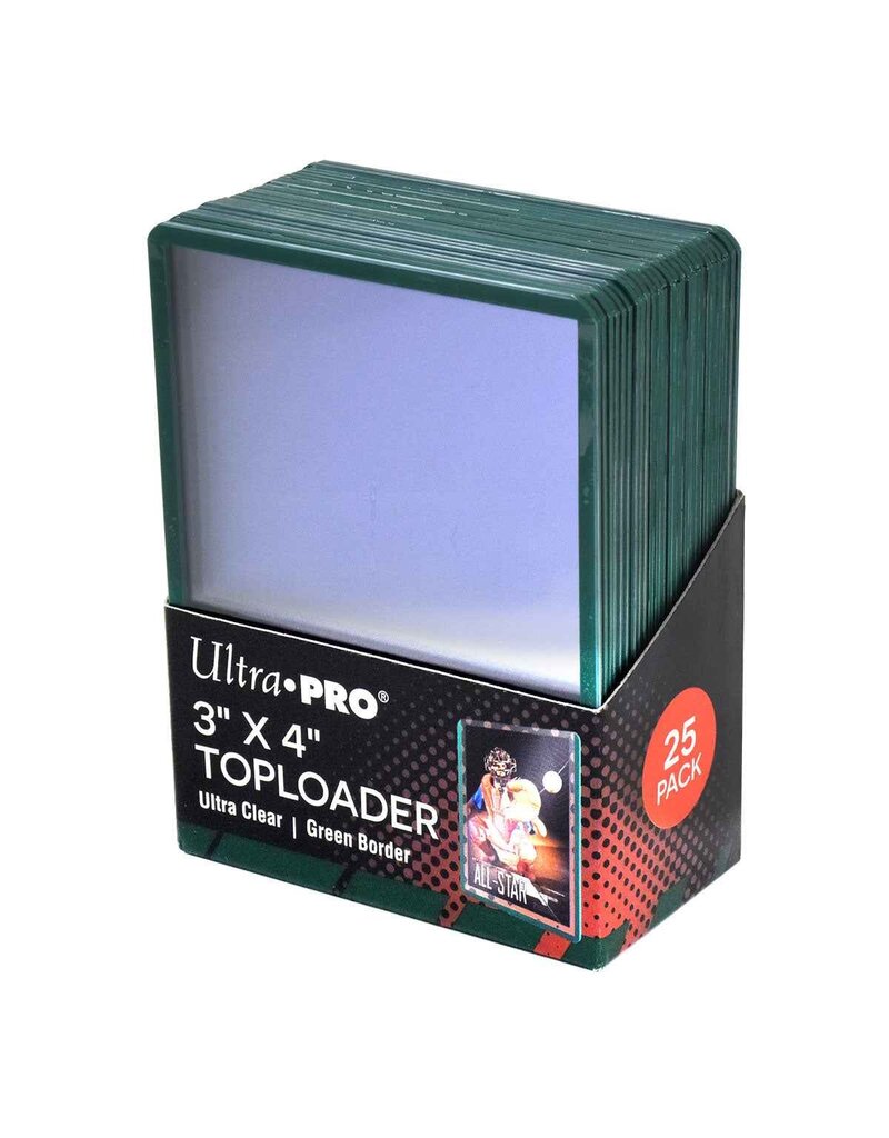 Ultra Pro Ultra  Pro Toploader:  3" x 4" Green Border (25)