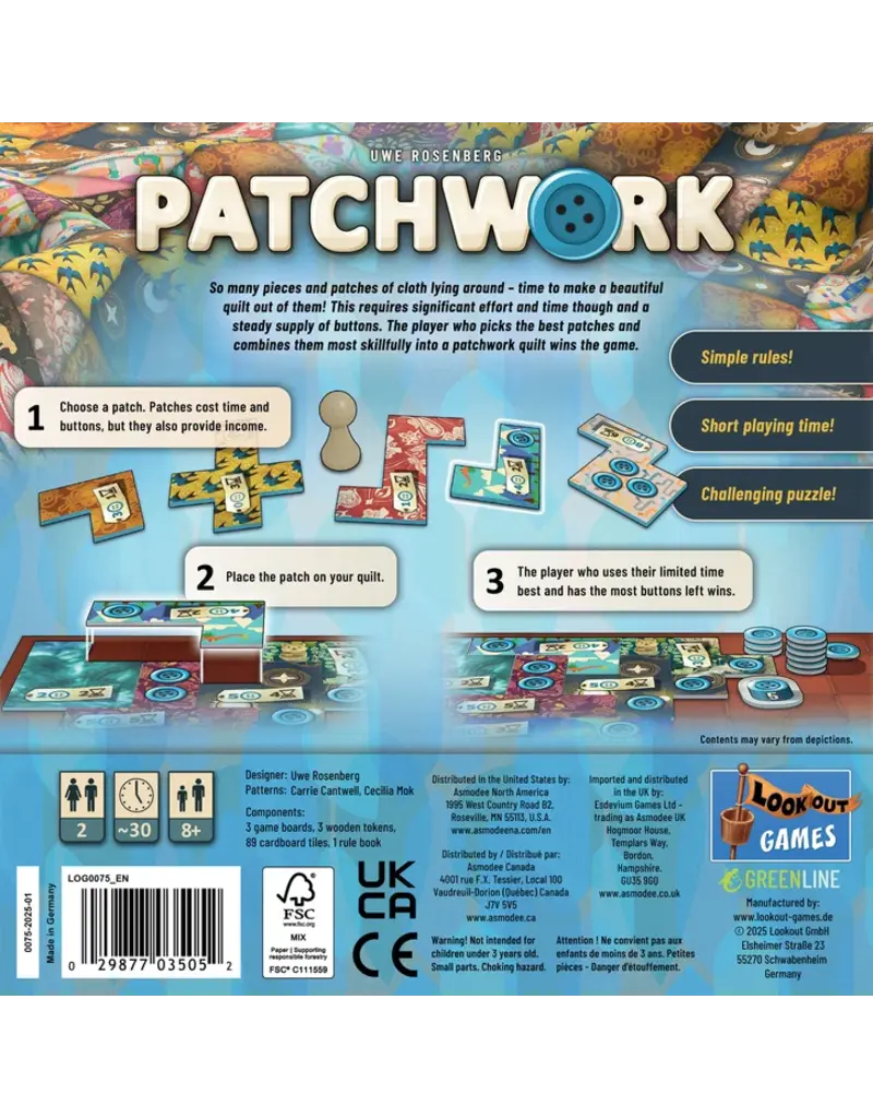 Lookout Games Patchwork: Revised Edition