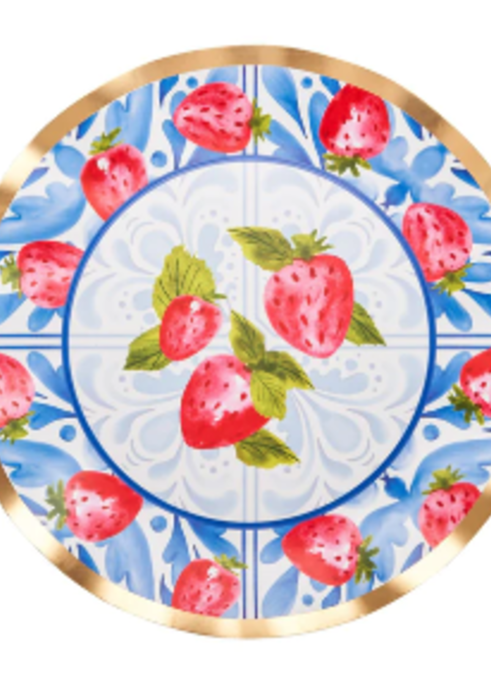 Sophistiplate Wavy Dinner Plate Bleu Strawberries - 8pkg