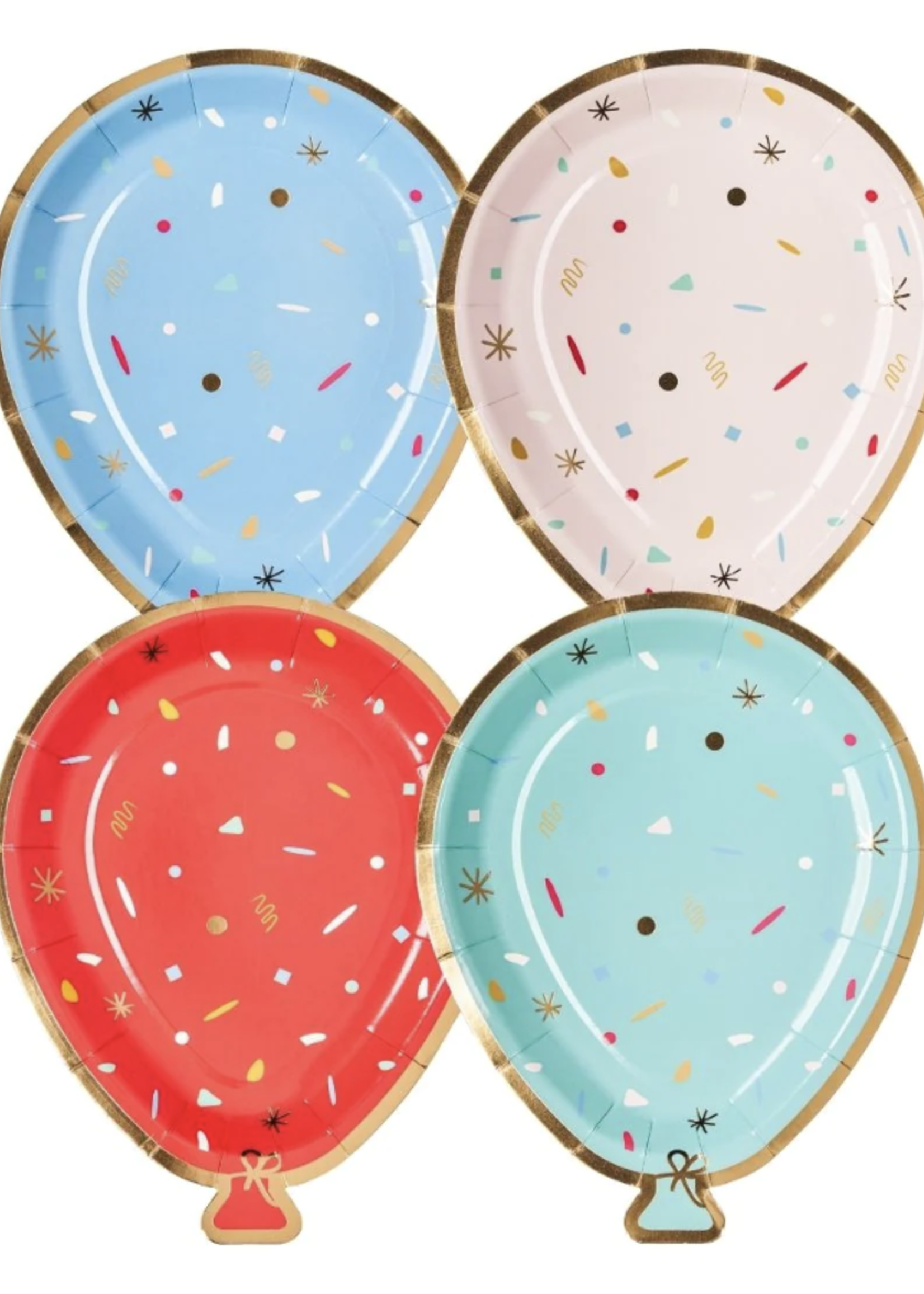 Sophistiplate Lets Celebrate Assorted Balloon Salad Plate - 8pkg