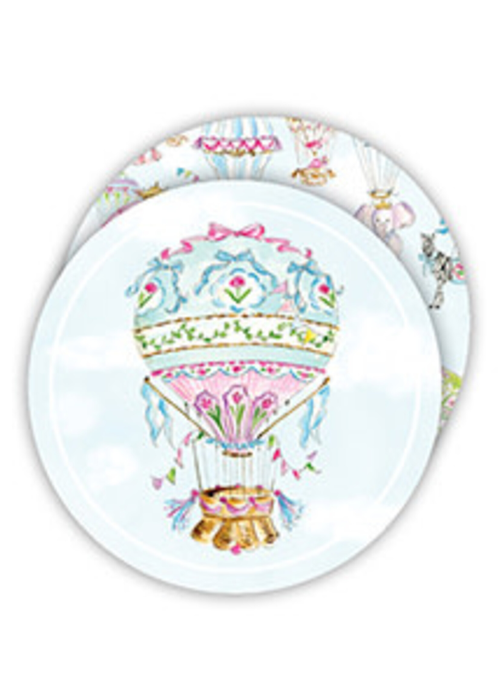 Rosanne Beck Rnd Coaster Blue Hot Air Balloon 035-0253