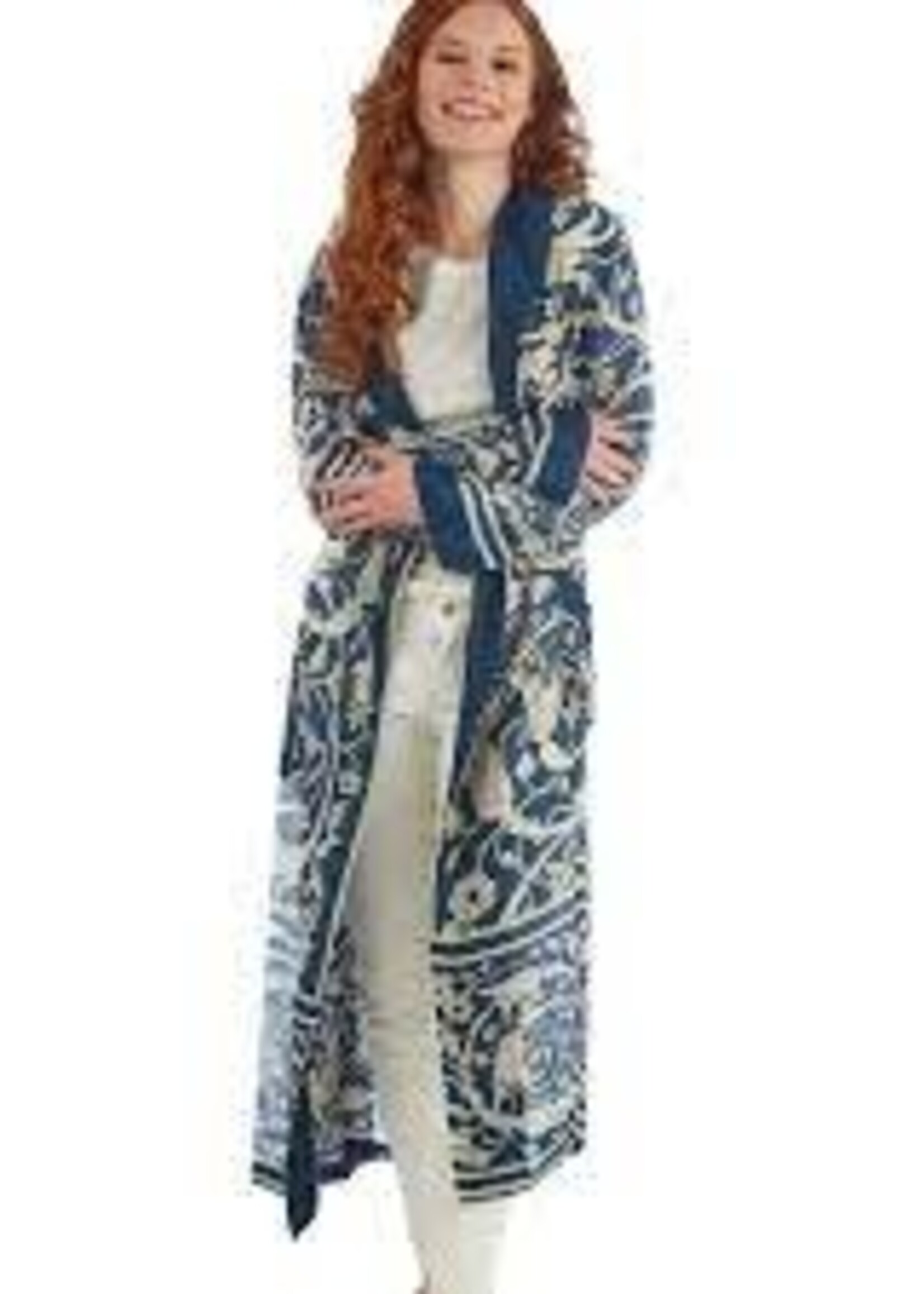 Two's Company 20725-JBP JAIPUR BLUE PRINT ROBE GOWN