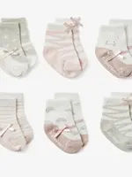 Elegant Baby Socks-6pk-Maryjane Pink 78239