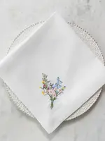 Arte Italica White Wildflower Bouquet Large Napkin