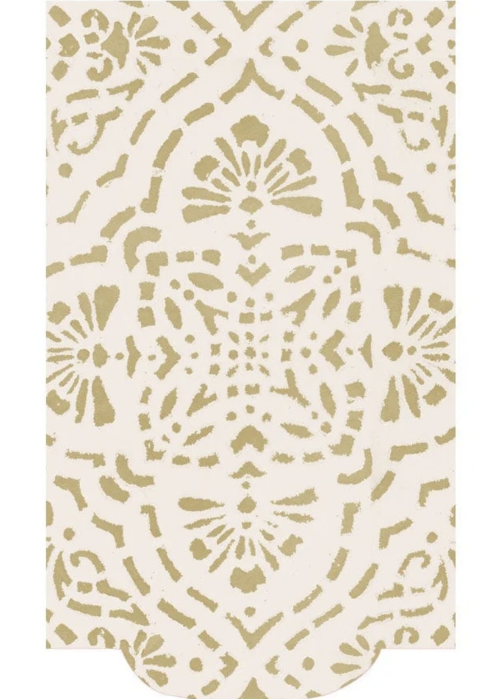 Caspari Caspari - ANNIKA IVORY/GOLD-PAPER LINEN - GUEST TOWEL AIRLAID DIE-CUT 12-IN