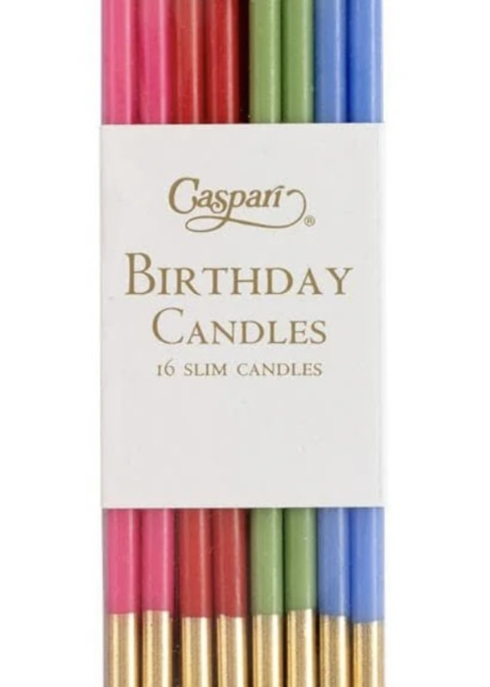 Caspari Caspari - BIRTHDAY SLIMS-MIXED BRIGHTS - CANDLE BIRTHDAY SLIMS 16-IN