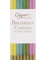 Caspari Caspari - BIRTHDAY SLIMS-MIXED PASTELS - CANDLE BIRTHDAY SLIMS 16-IN - CA1117