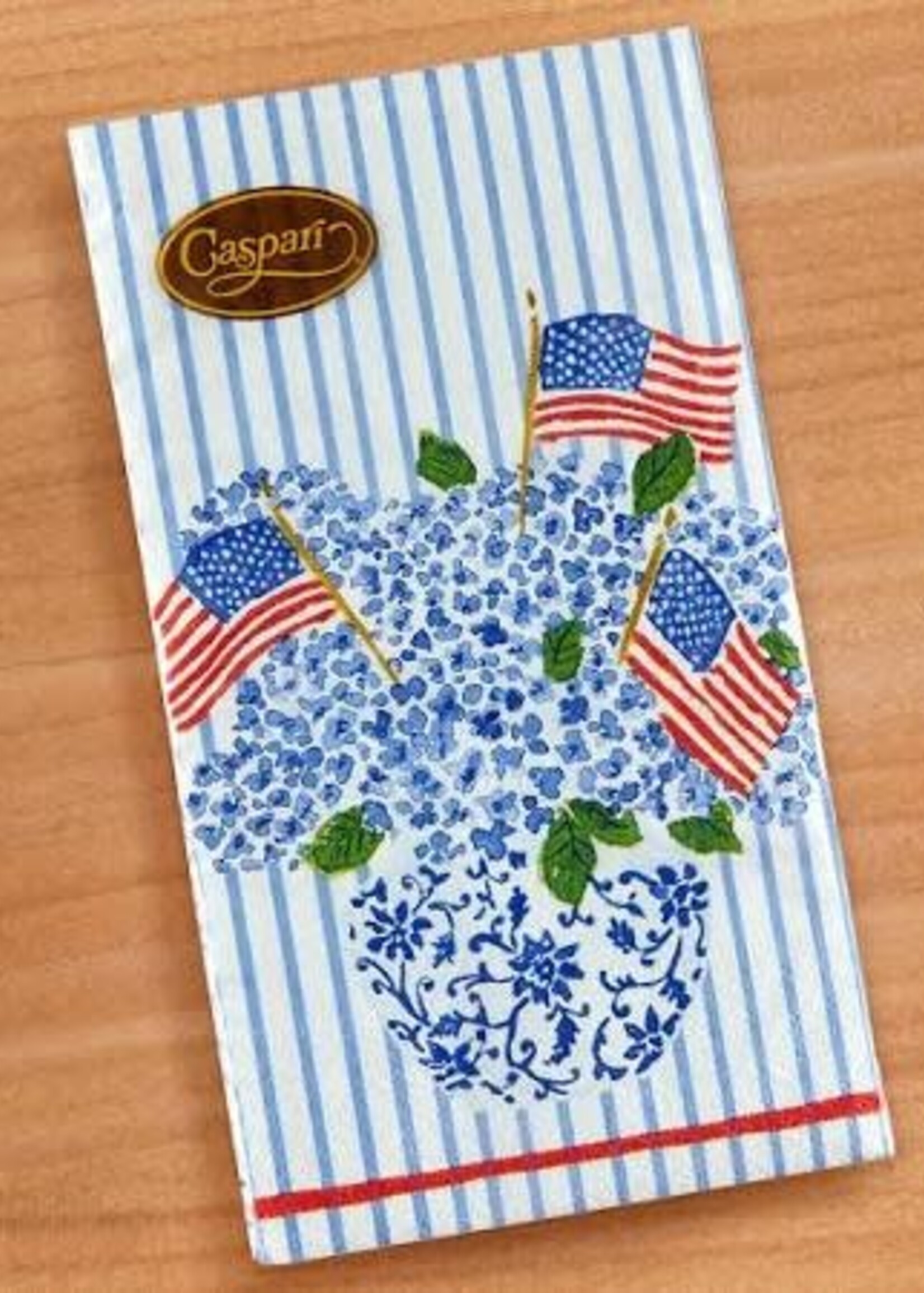 Caspari Caspari - FLAGS AND HYDRANGEAS - GUEST TOWEL