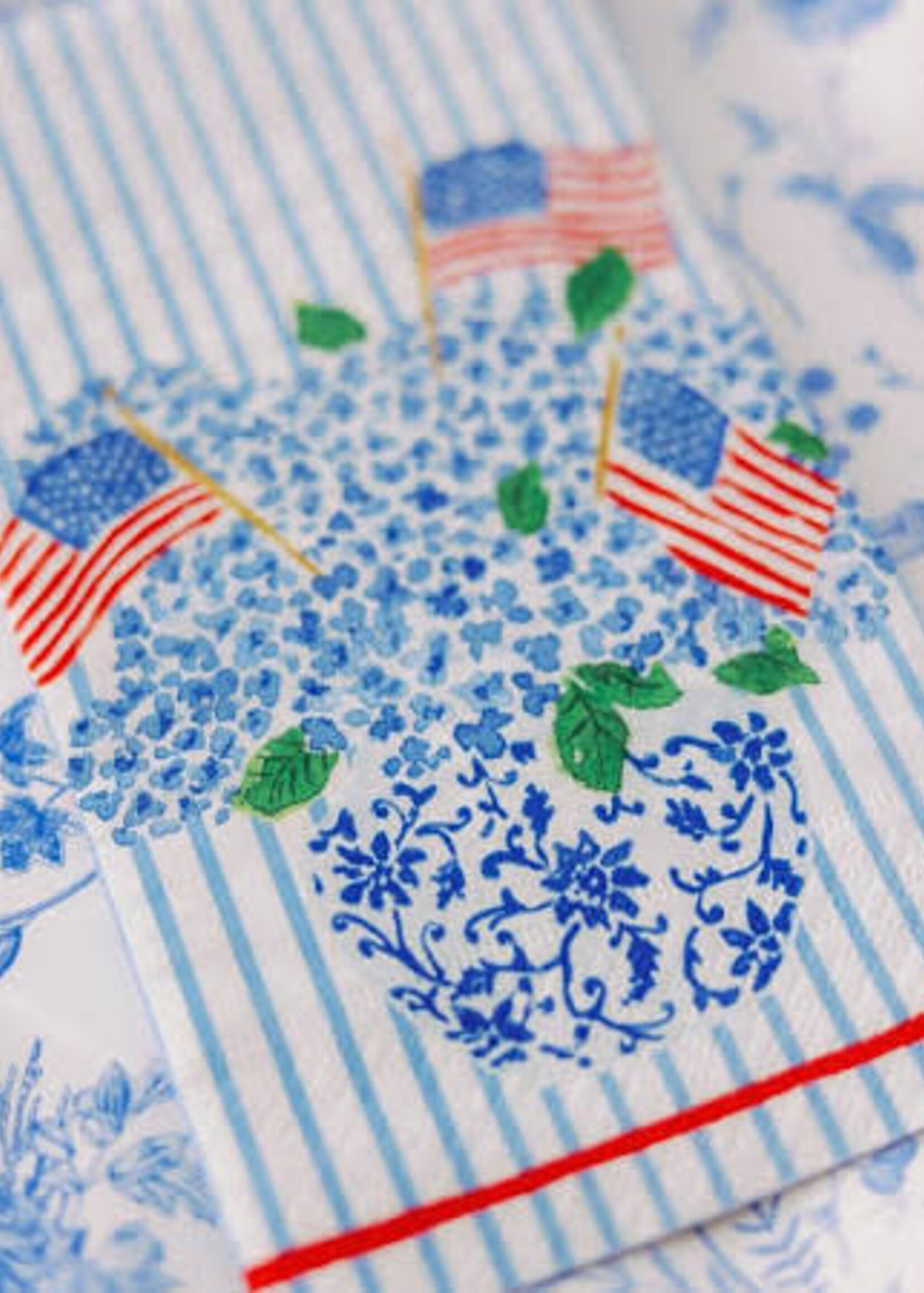 Caspari Caspari - FLAGS AND HYDRANGEAS - GUEST TOWEL