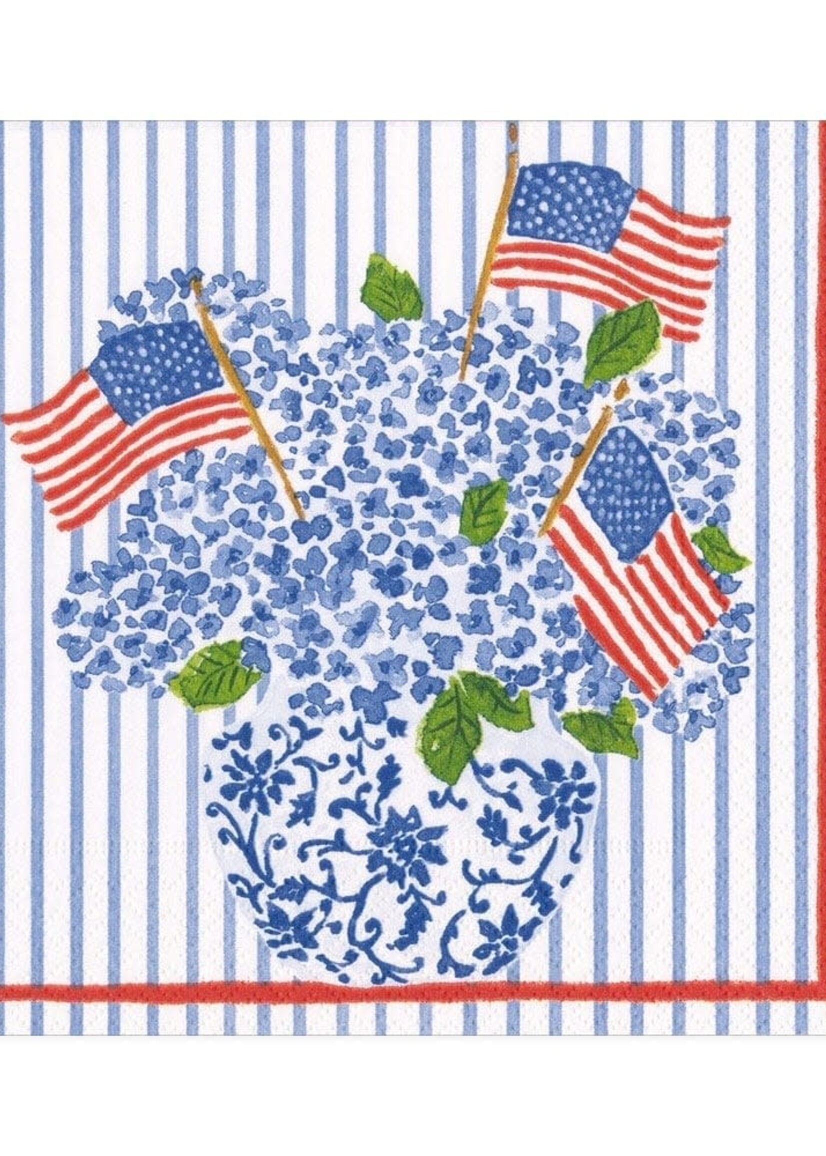 Caspari Caspari - FLAGS AND HYDRANGEAS - NAPKIN LUNCHEON