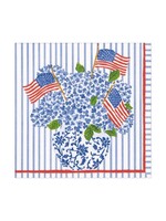 Caspari Caspari - FLAGS AND HYDRANGEAS - NAPKIN COCKTAIL