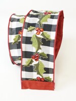 Farrisilk RG268-92 4" HOLLY PLAID BLACK &WHITE