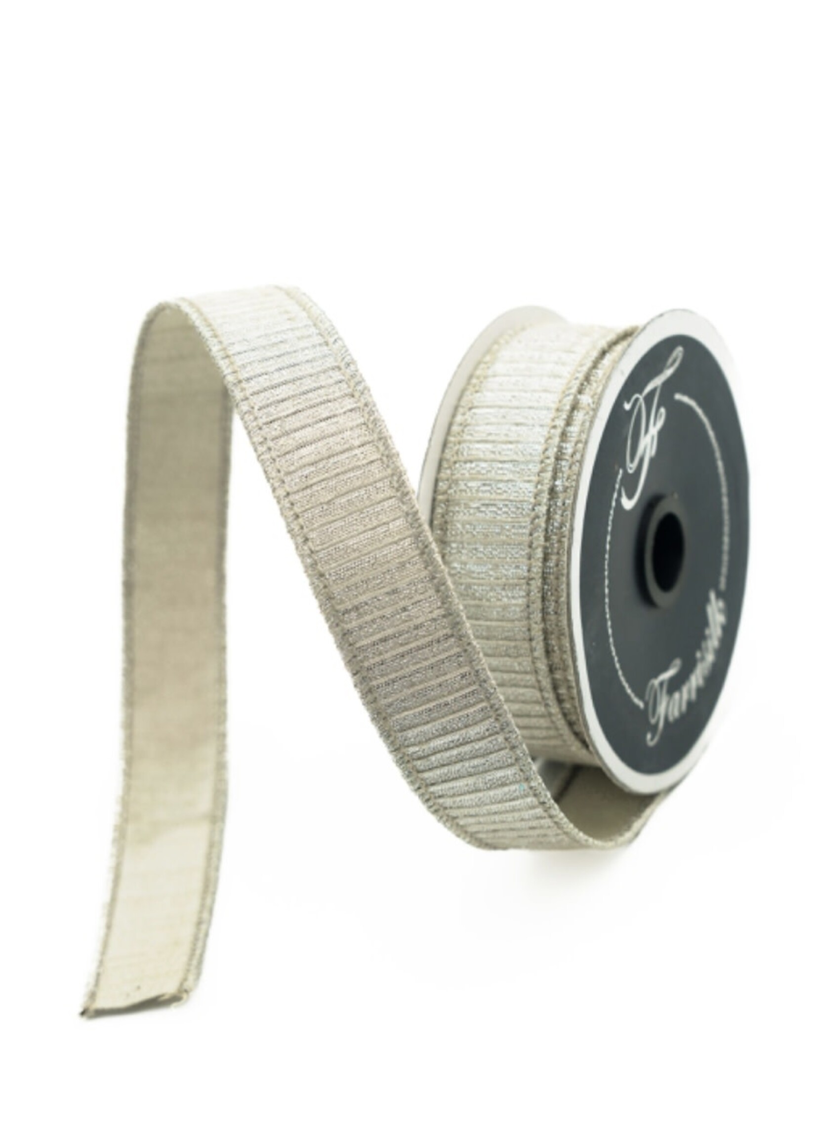 Farrisilk Farrisilk - PLEATED METALLIC - PLATINUM - 1"X10YD - RK437-51