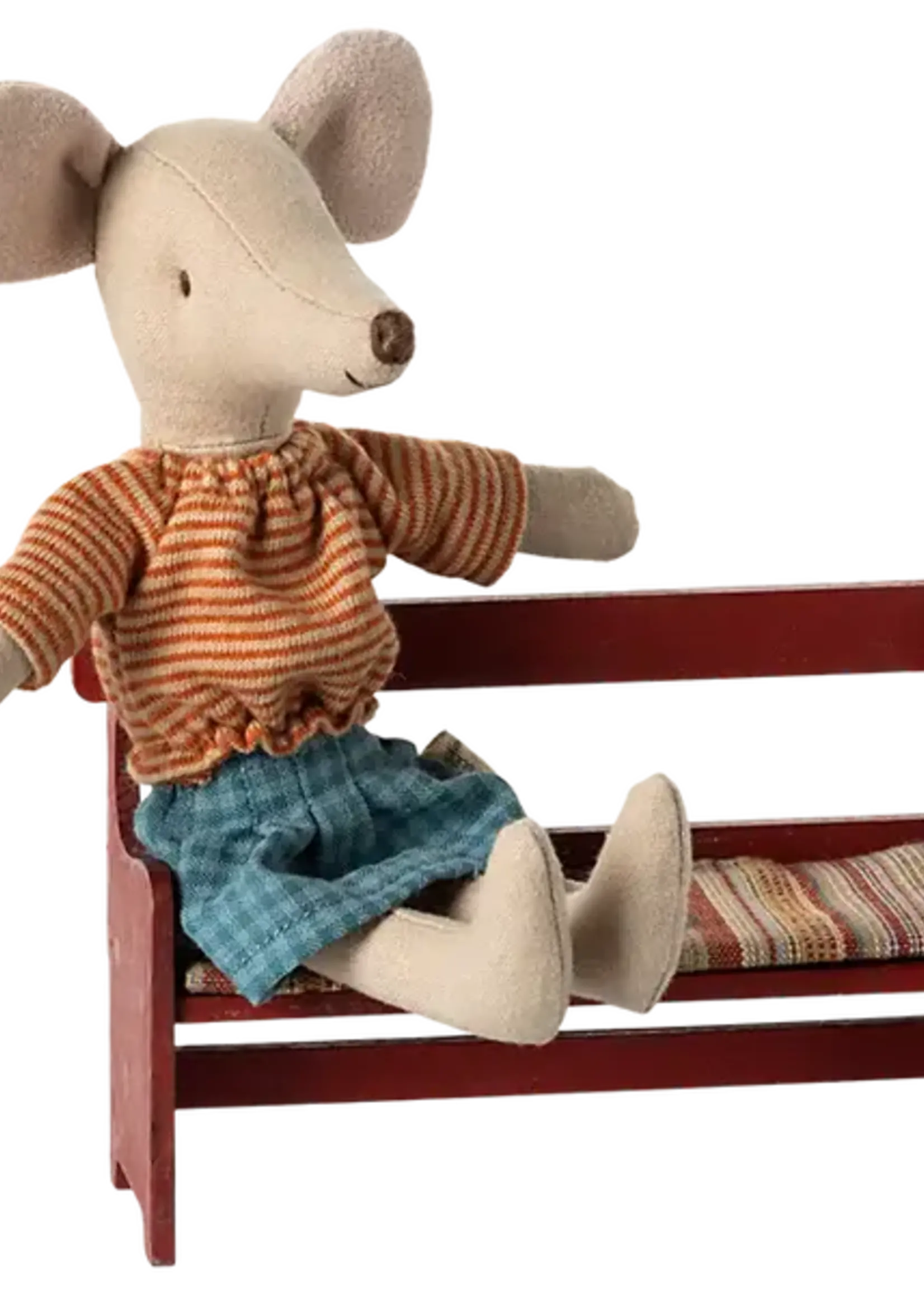 Maileg Maileg - Bench, Mouse - Red - 11-4009-01