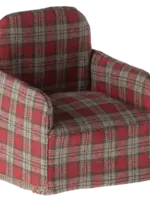 Maileg Maileg - Chair, Mouse - Red checker - 11-4413-03