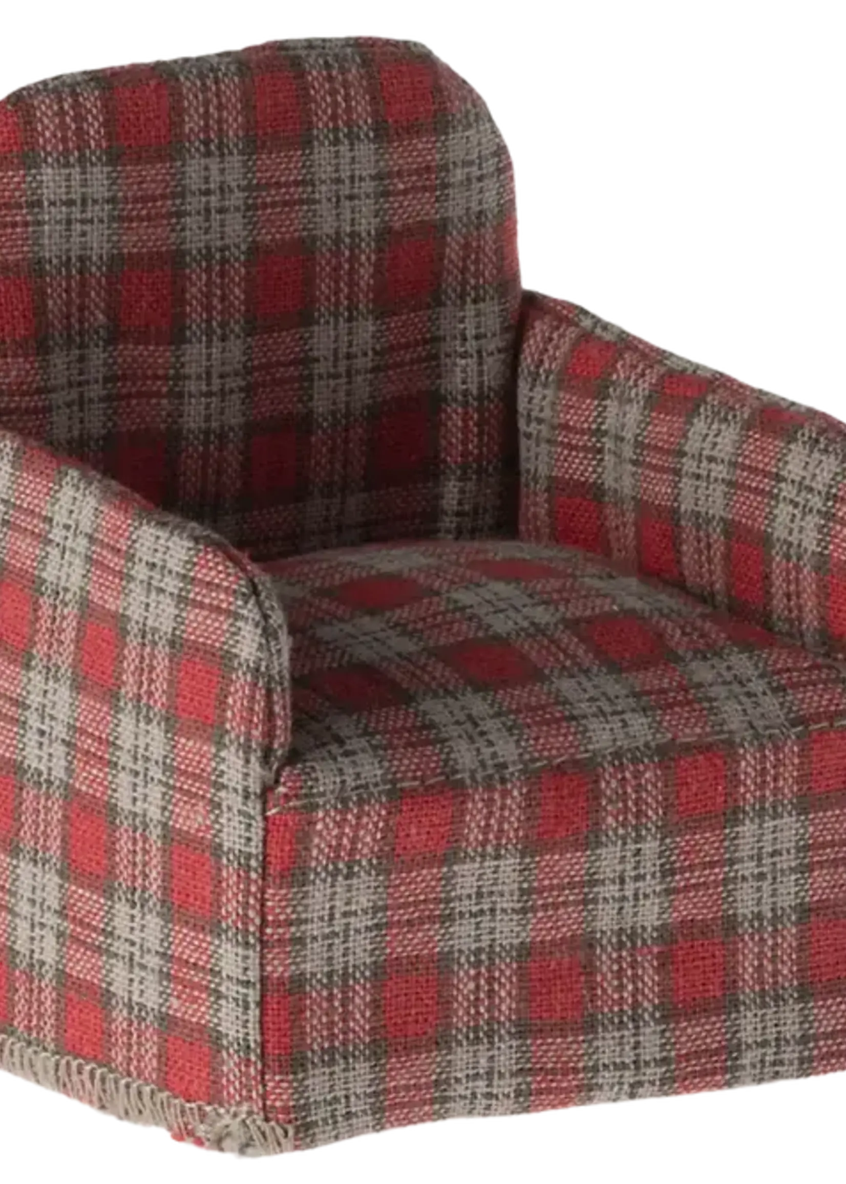 Maileg Maileg - Chair, Mouse - Red checker - 11-4413-03