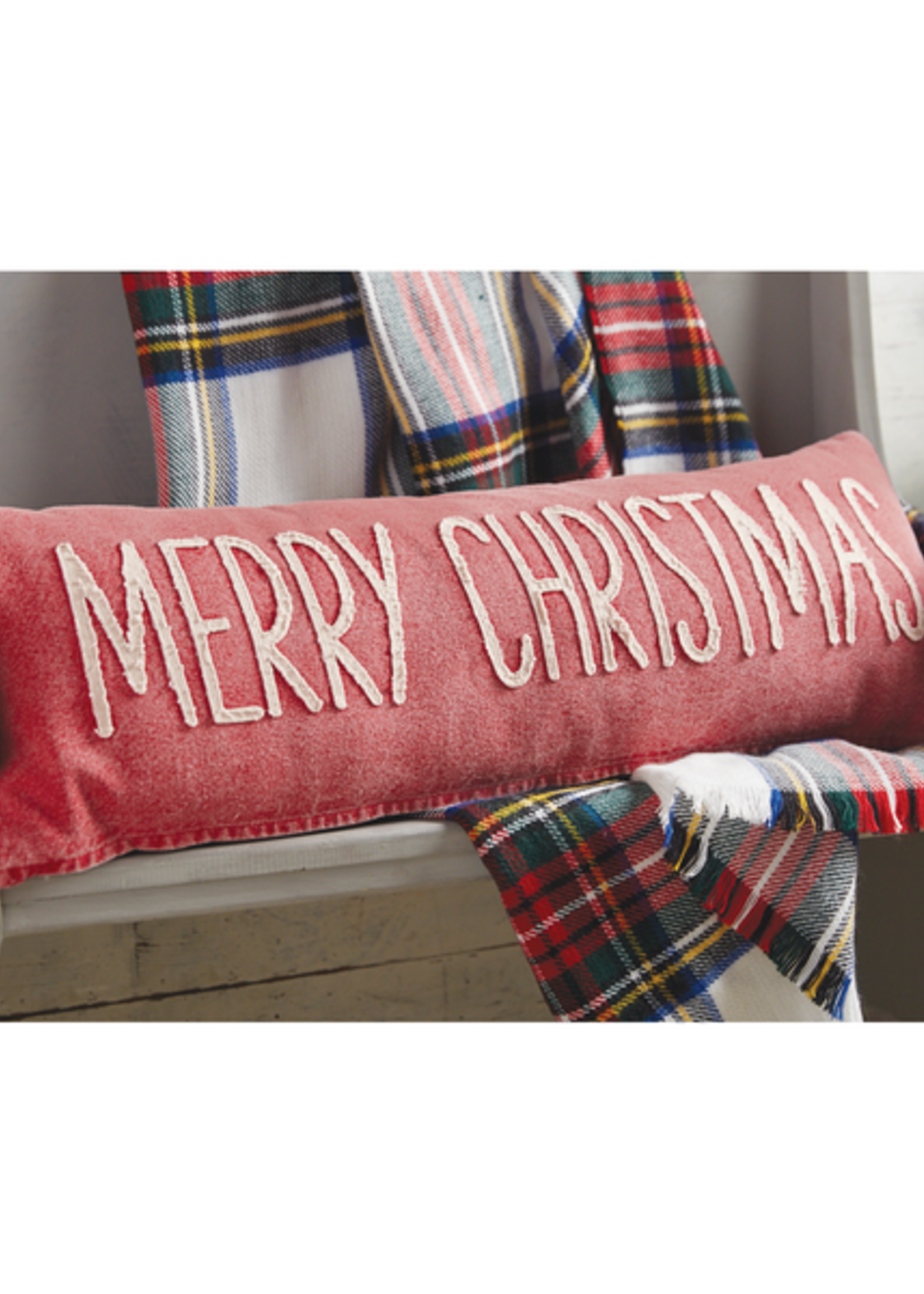 Mud Pie Merry Christmas Washed Canvas Pillow
