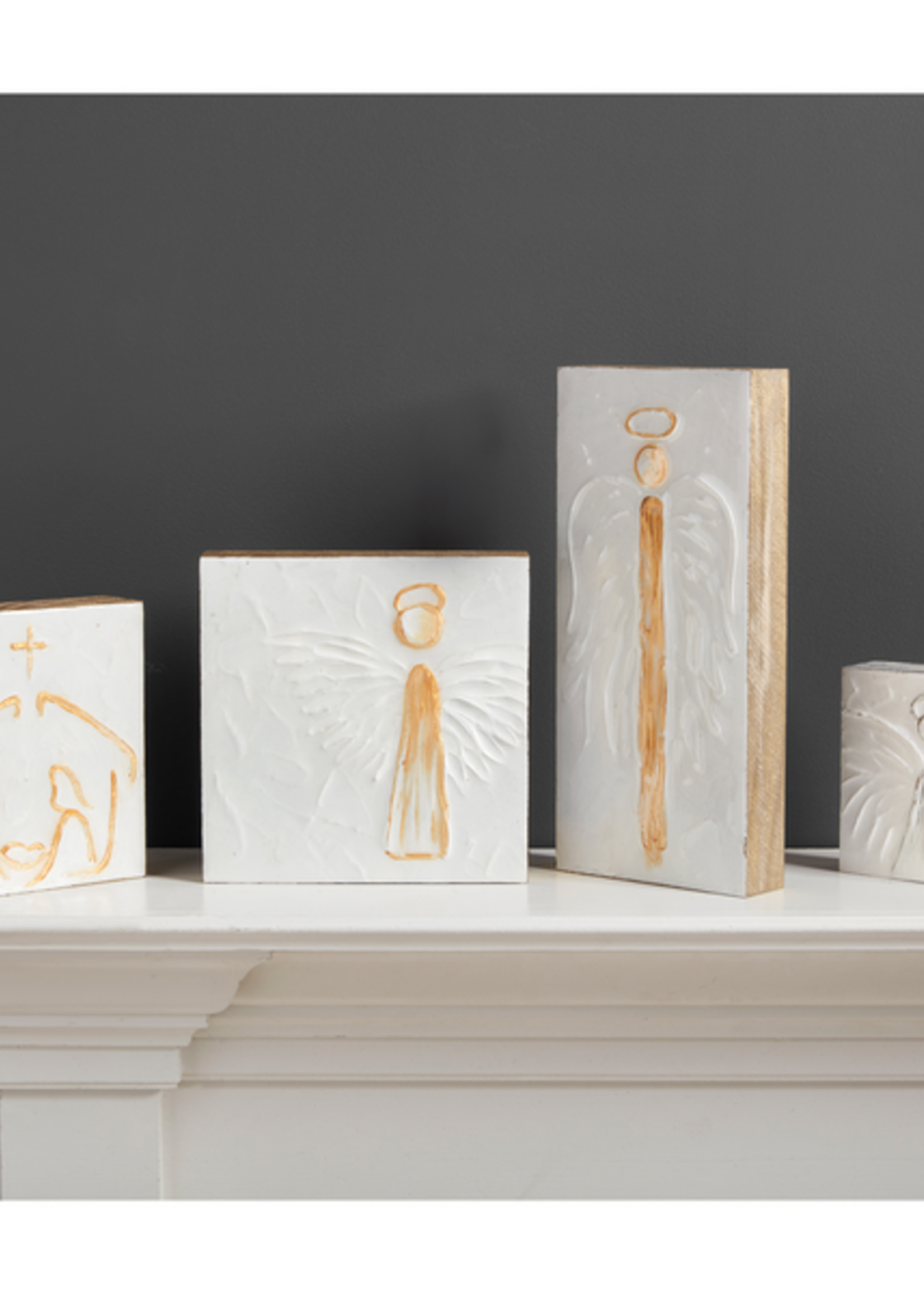 Mud Pie Large Gold Angel Decorative Block