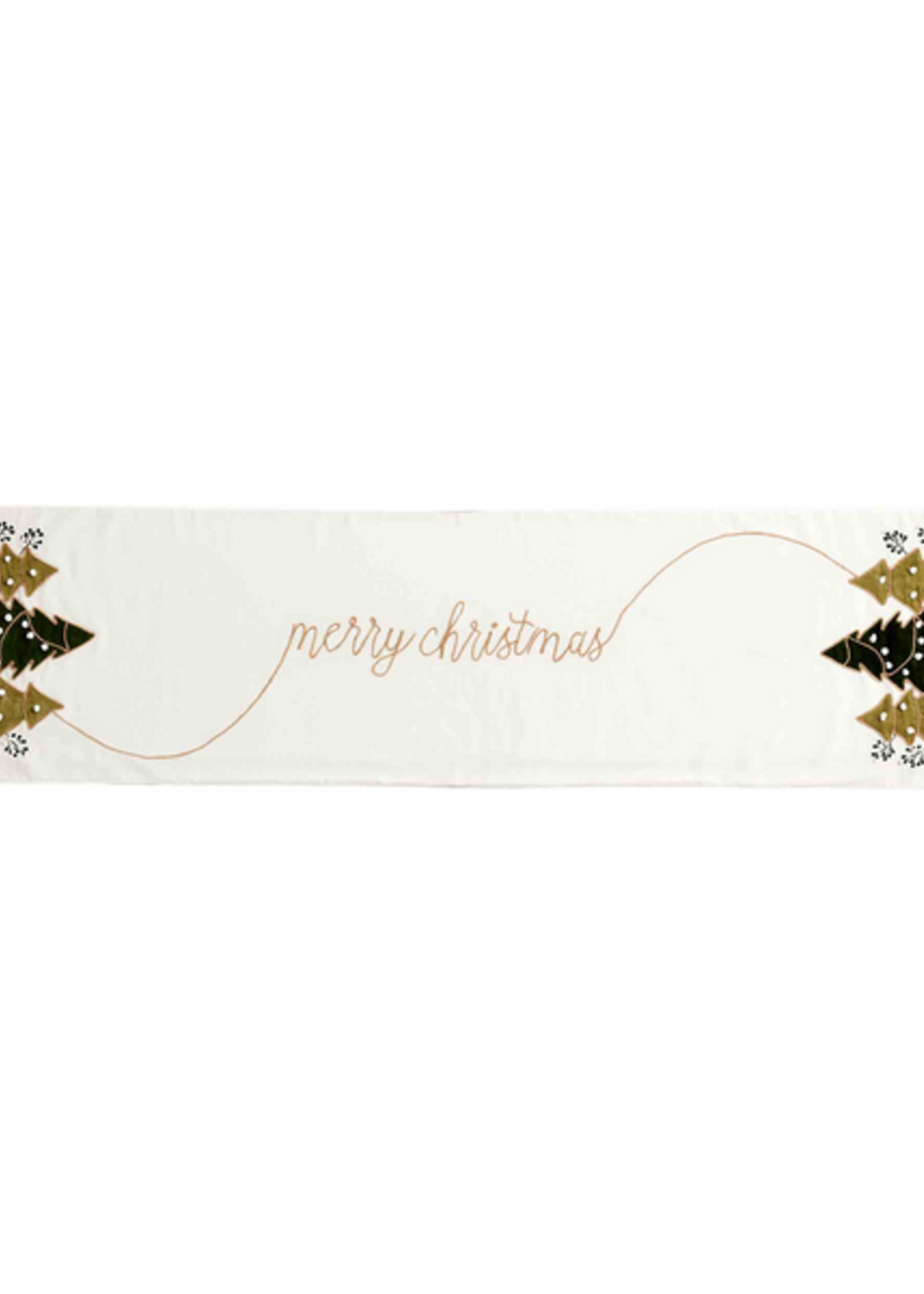Mud Pie White Christmas Tree Runner