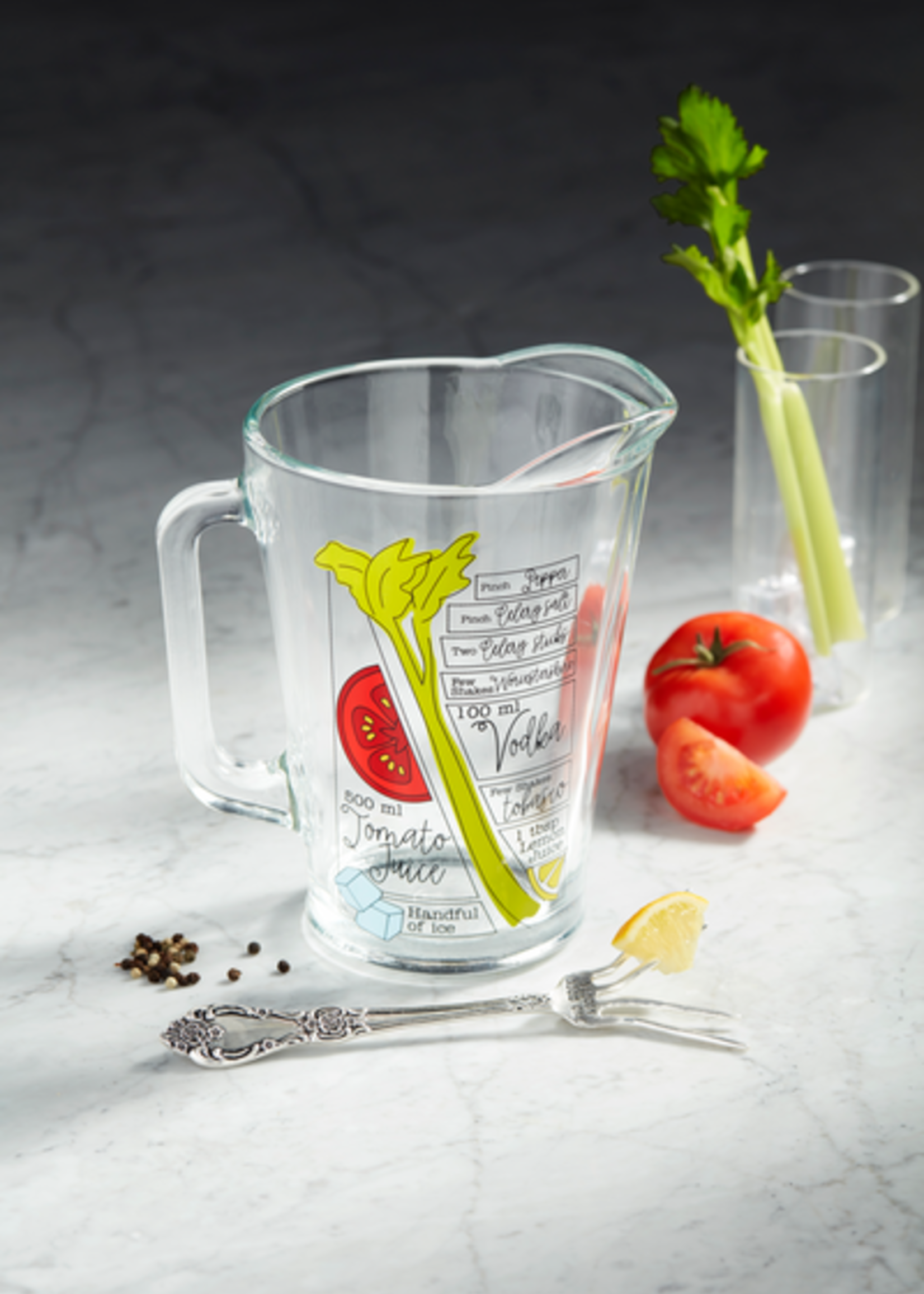 Mud Pie Bloody Mary Recipe Pitcher Set
