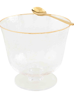 Mud Pie Gold Edge Glass Pedestal Bowl