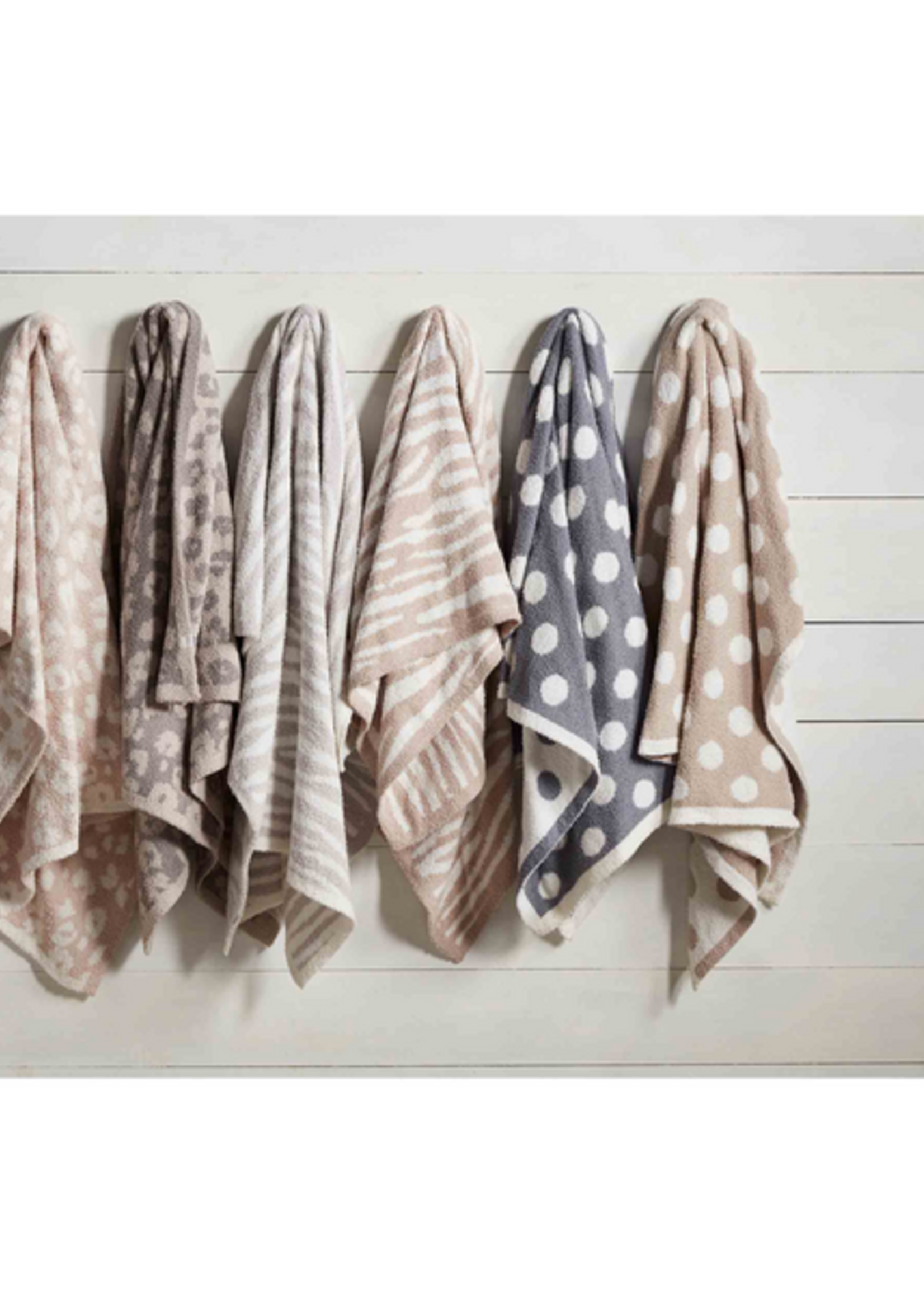 Mud Pie Tan Polka Dot Chenille Blanket