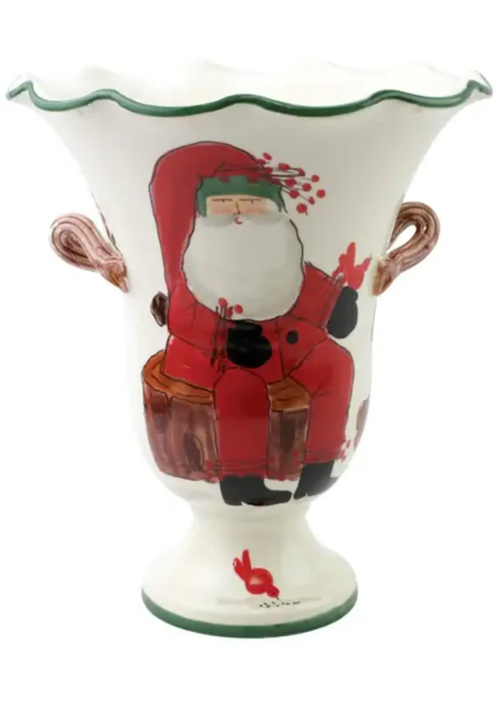 Vietri Vietri - Old St. Nick Large Footed Cachepot w/ Campfire - OSN-78101