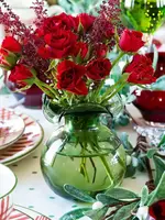 Vietri Vietri - Hibiscus Glass Green Bud Vase - HBS-8580G-GB