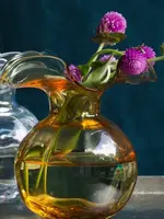 Vietri Vietri - Hibiscus Glass Amber Bud Vase - HBS-8580A-GB