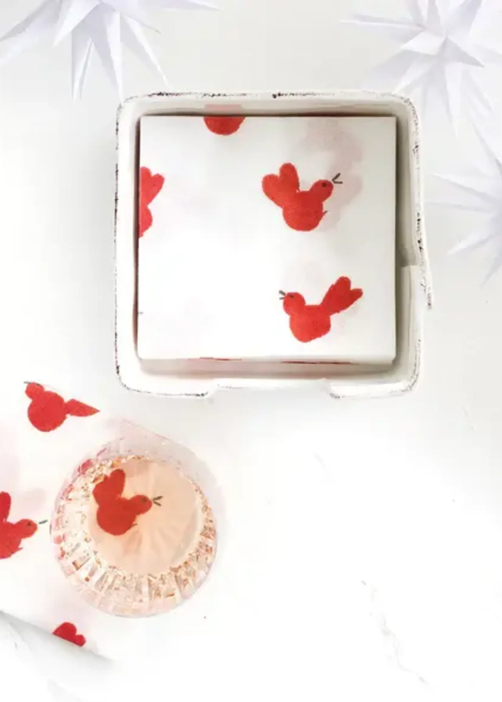 Vietri Vietri - Papersoft Napkins Red Bird Cocktail Napkins (Pack of 20) - PPS-6051RB