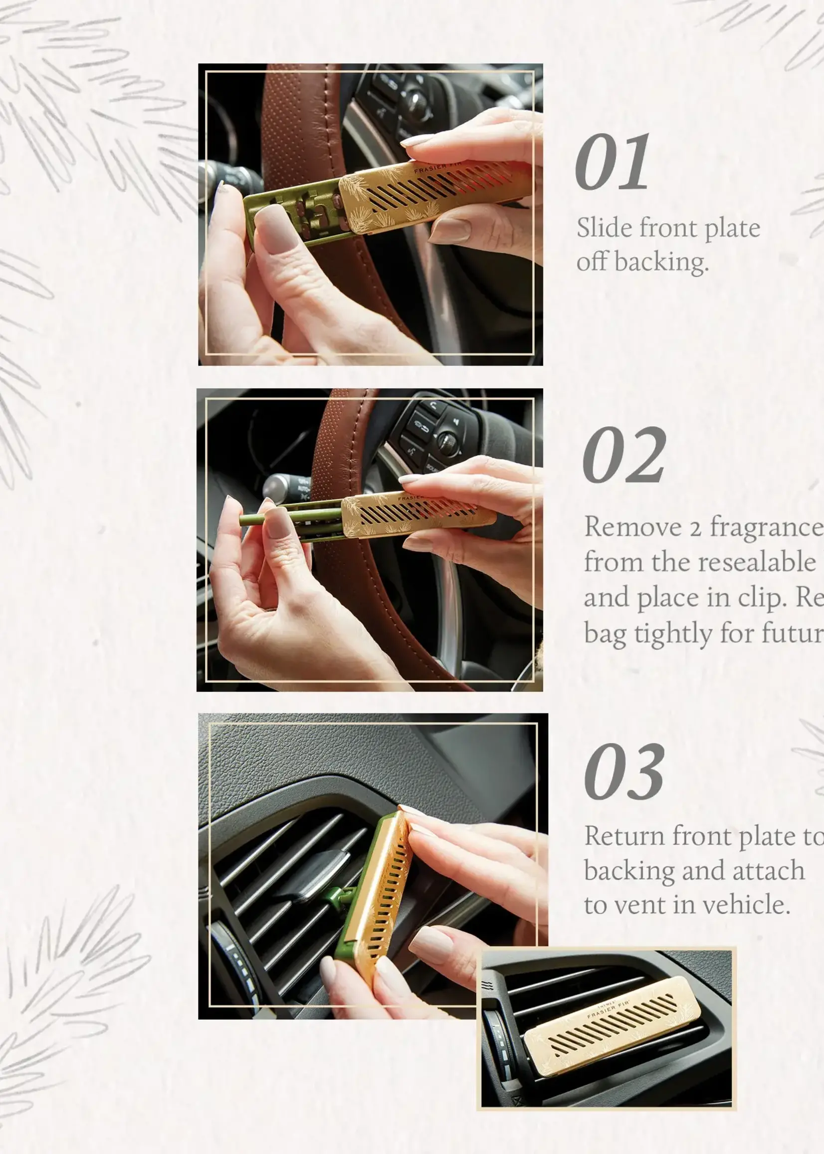 Thymes Thymes - Frasier Fir Car Diffuser Kit