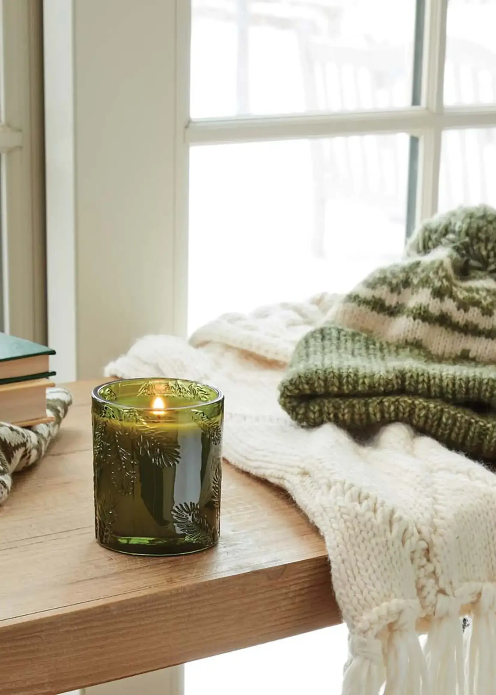 Thymes Frasier Fir Green Glass Candle