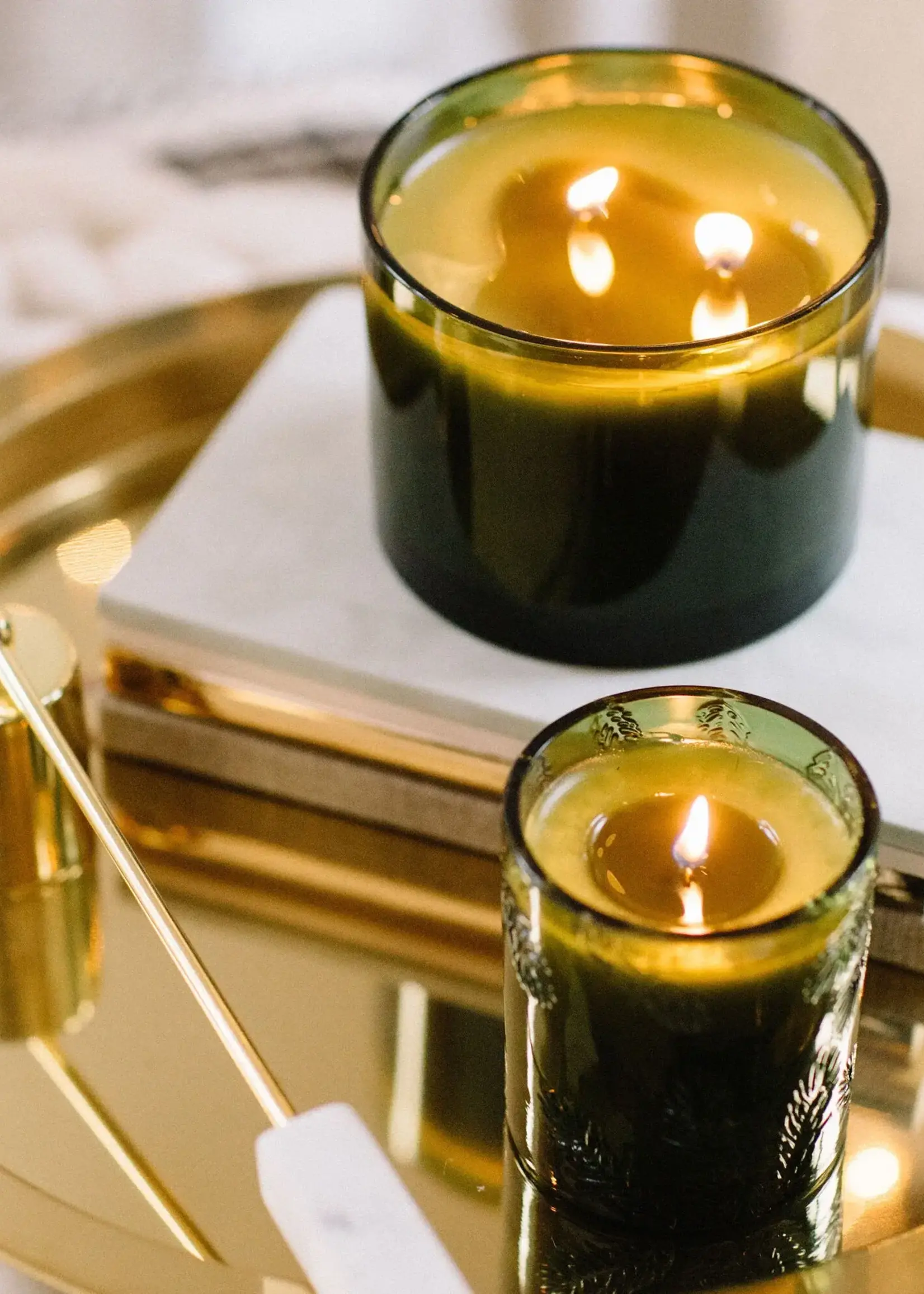 Thymes Frasier Fir Green Glass Candle