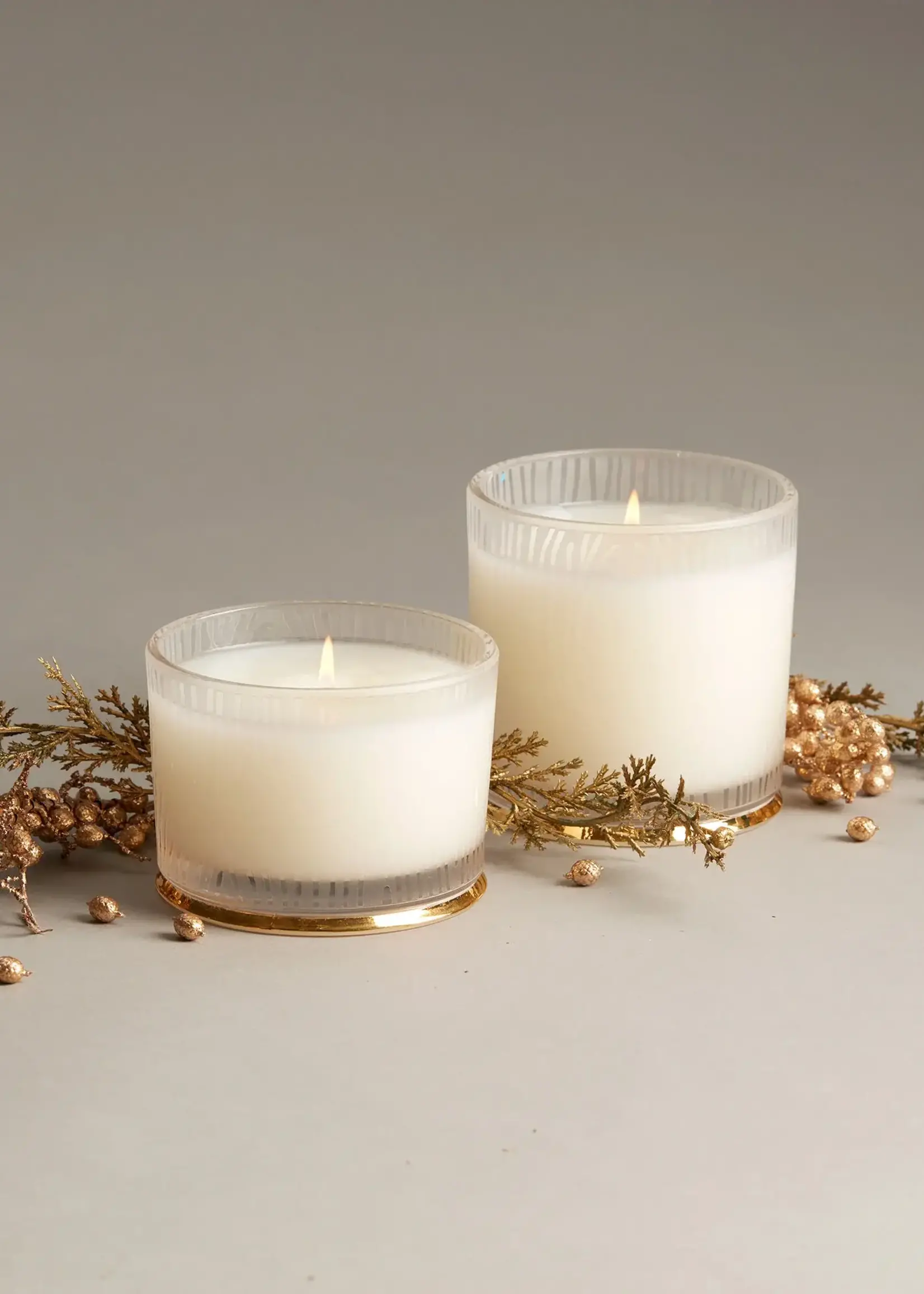Thymes Thymes - Frasier Fir Gilded Frosted Wood Grain Candle