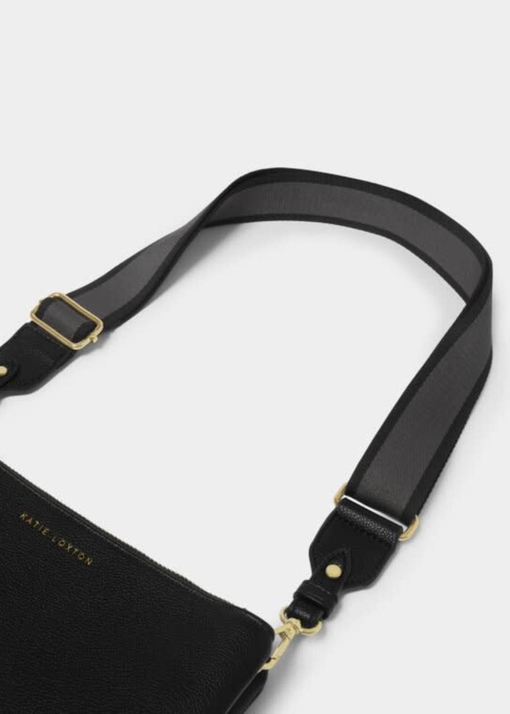 Katie Loxton Stripe Canvas Bag Strap | Black Stripe