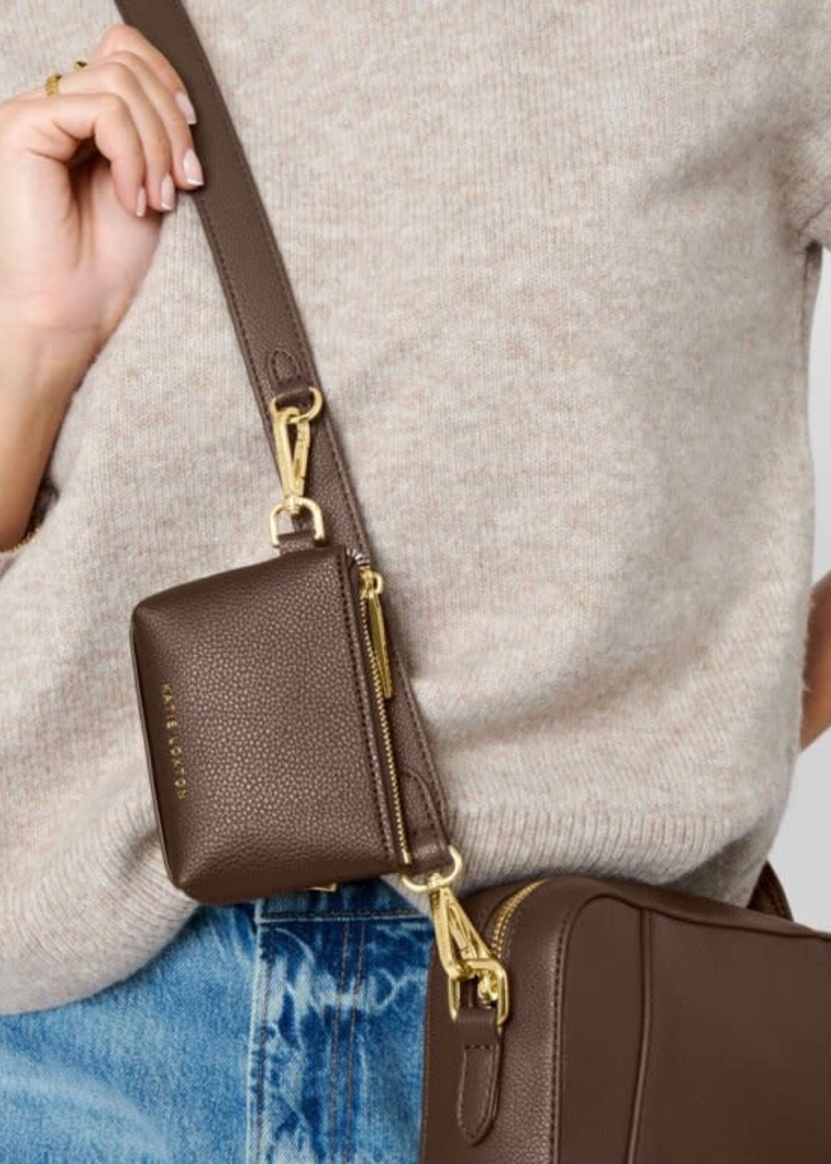 Katie Loxton Evie Clip-On Coin Wallet | Chocolate